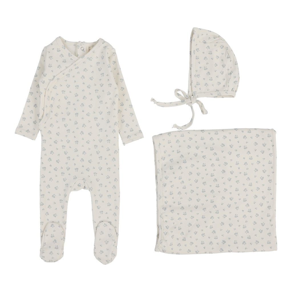 Lilette Bud Layette Set - Cream/Blue
