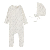 Lilette Bud Footie And Hat - Cream/Blue
