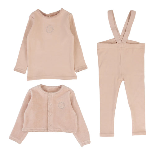 Lilette Velour Cardi Lounge Set - Dusty Pink