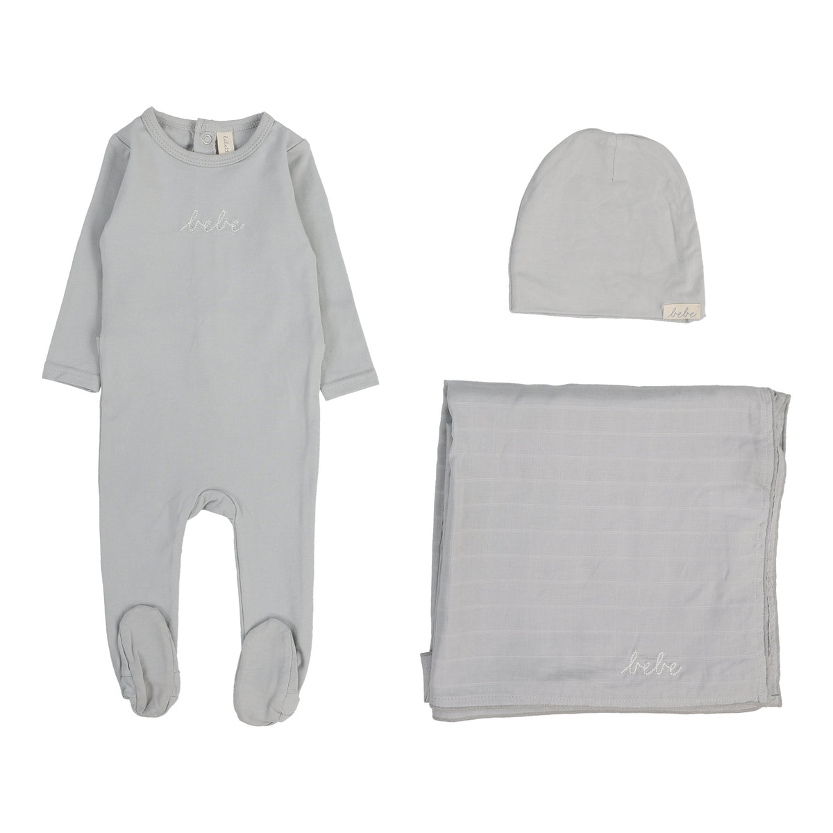 Lilette Linear Printed Layette Set - Cream/Navy Dot main image 0