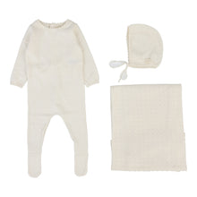 Load image into Gallery viewer, Lilette Dotty Knit Layette Set - Cream