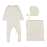 Lilette Dotty Knit Layette Set - Cream
