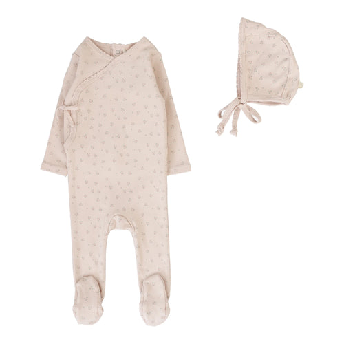 Lilette Bud Footie And Hat - Soft Pink