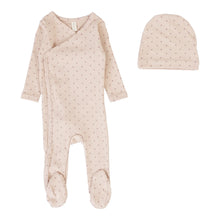 Load image into Gallery viewer, Lilette Diamond Dot Footie And Hat - Dusty Pink