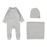 Lilette Cherry Print Layette Set - Pale Blue