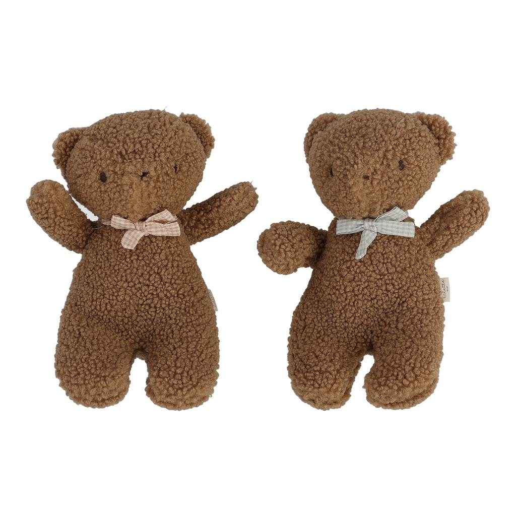 Lilette Bear With Bow - Brown/Dusty Pink