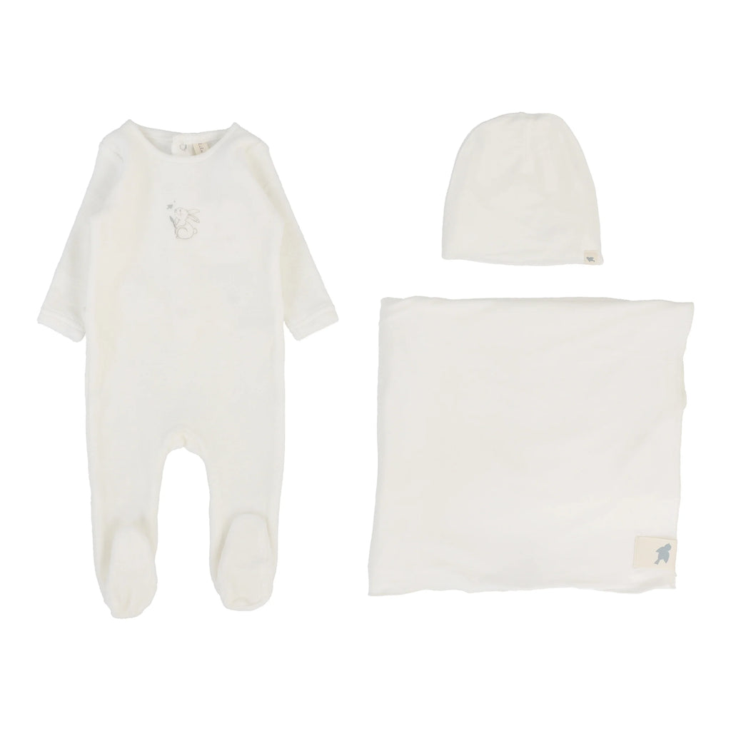 Lilette Velour Forest Graphic Layette Set - Winter White/Oat