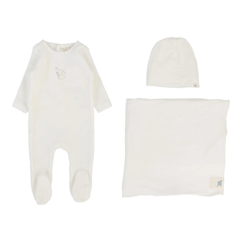 Lilette Velour Forest Graphic Layette Set - Winter White/Oat