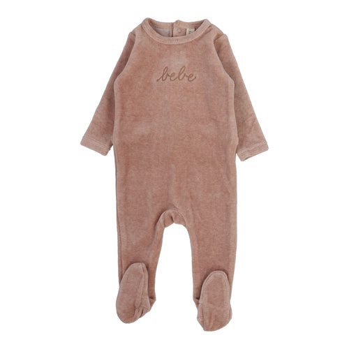 Lilette Velour Bebe Footie - Heather Pink