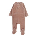 Lilette Velour Bebe Footie - Heather Pink