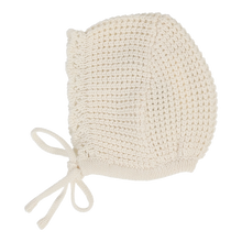 Load image into Gallery viewer, Lilette Chunky Knit Bonnet - Cream Scallop