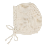 Lilette Chunky Knit Bonnet - Cream Scallop