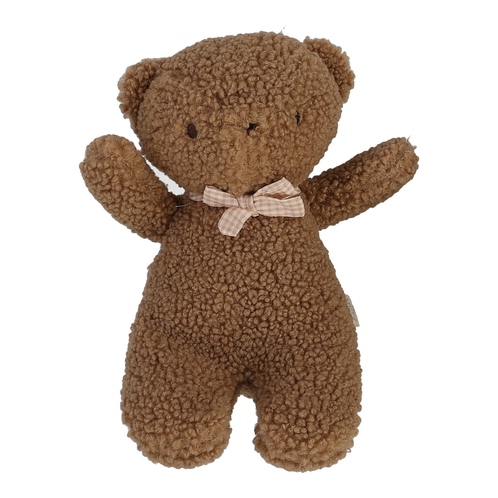 Lilette Bear With Bow - Brown/Dusty Pink
