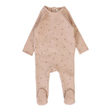 Lilette Cherry Print Footie - Dusty Pink