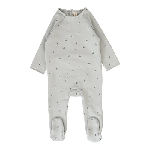 Lilette Cherry Print Footie - Pale Blue