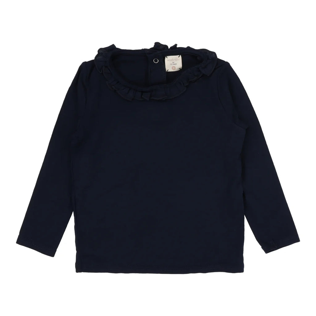 Lil legs Ruffle Tee - Navy