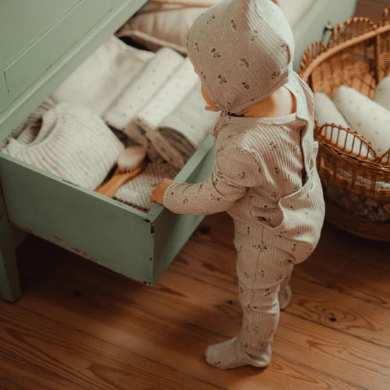 Lovely Littles - Printed Romper and Hat Set - Dahlia Pink