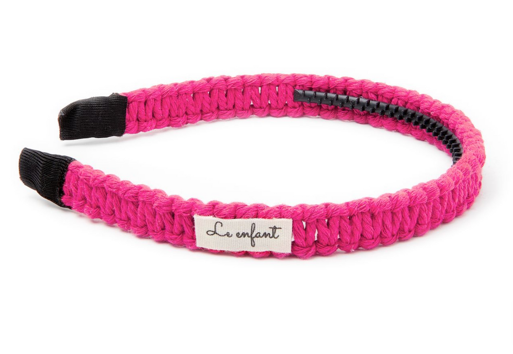 Le Enfant Thin Knit Headband  Pink