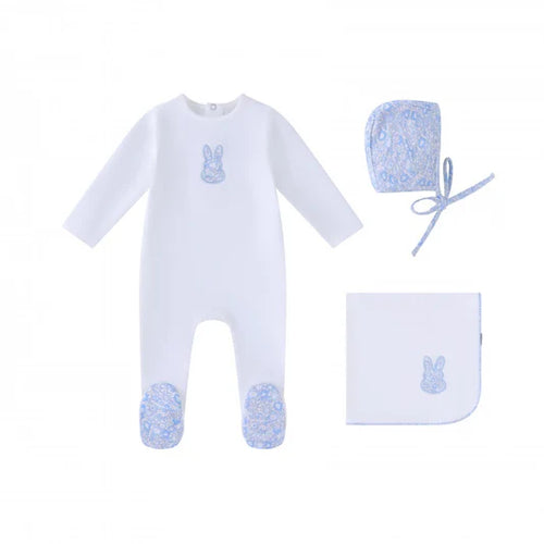Mini Label Boys Liberty Bunny Layette Set - White