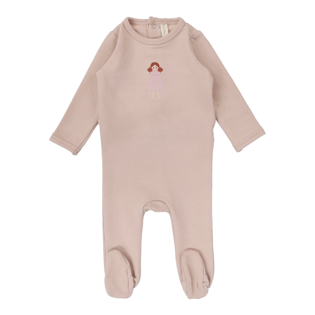 Lilette Handdrawn Footie - Pink