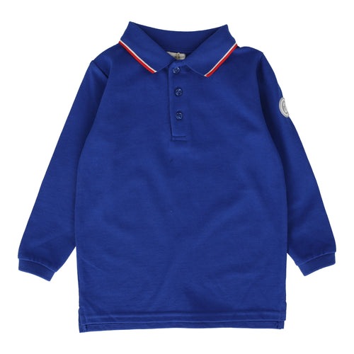 Lil Legs Boys Double Stripe Polo Long Sleeve - Royal Blue