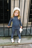 Lil Legs Floral Set - Off Blue/Floral
