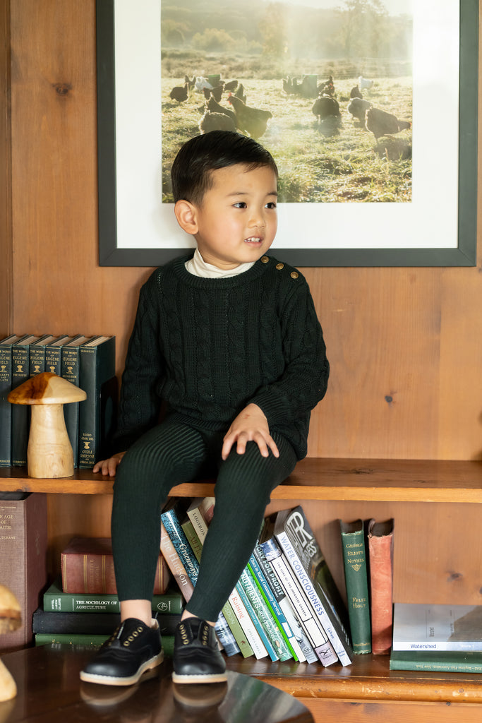 Lil Legs Cable Knit Sweater - Black