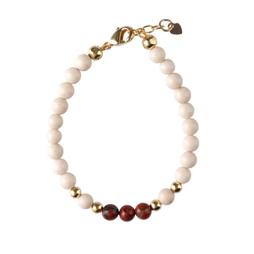 Dye Jade Stone With Red Jasper Beads Bracelet