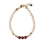 Dye Jade Stone With Red Jasper Beads Bracelet