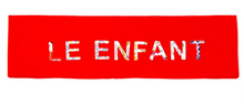 Load image into Gallery viewer, Le Enfant Floral Text Sweatband Red