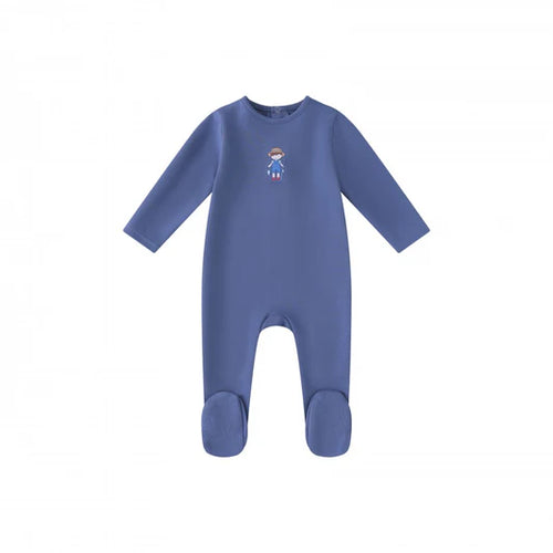 Mini Label Boys Fisherman Footie - Denim Blue