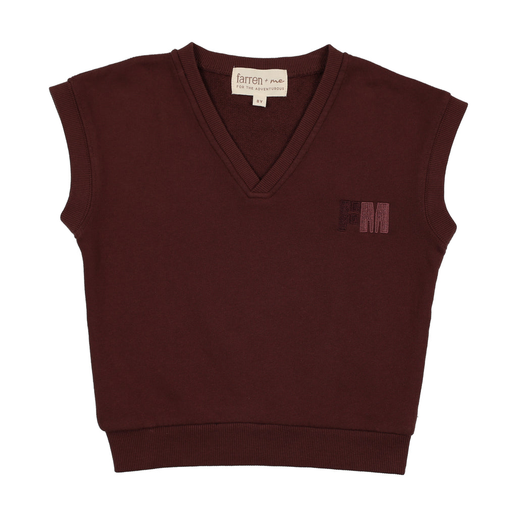 Farren & Me French Terry Vest - Washed Burgundy