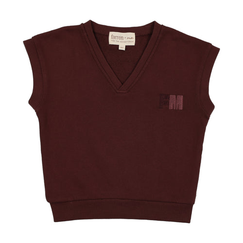 Farren & Me French Terry Vest - Washed Burgundy