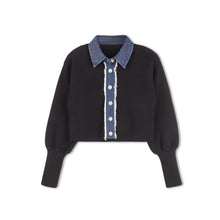 Load image into Gallery viewer, Velvette Label Denim Collar Sweater
