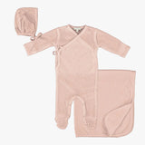Bebe Organic Blooms Wrap 3PC Set - Dusty Rose