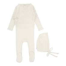 Load image into Gallery viewer, Lilette Fine Pointelle Footie &amp; Beanie Set - Cream