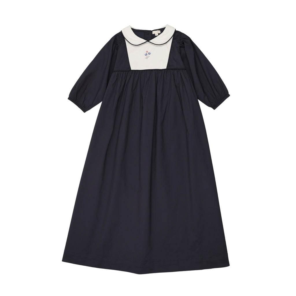 Lil Legs Bib Maxi - Navy (3/4 Sleeve)