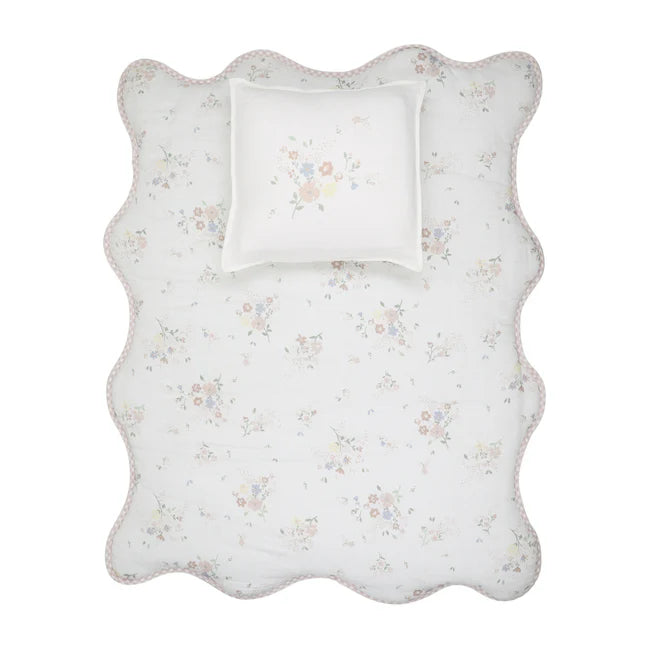 Peluche Floral Bamboo Filled Blanket + Pillow - Pink