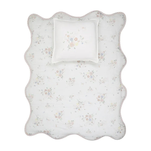 Peluche Floral Bamboo Filled Blanket + Pillow - Pink
