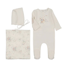 Load image into Gallery viewer, Peluche Floral Gingham Elbow Patch Layette Set - Pink