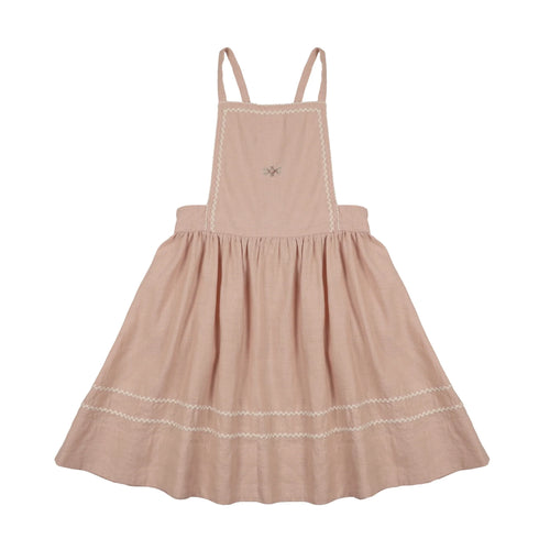 Lil Legs Embroidered Linen Jumper - Bud Pink