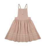 Lil Legs Embroidered Linen Jumper - Bud Pink