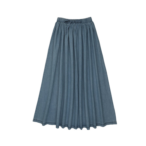 Lil Legs Denim Drawstring Maxi - Mid Blue Wash
