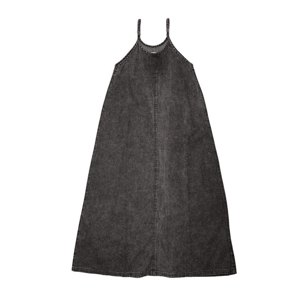 Lil Legs Denim Maxi Slip Dress - Black Wash