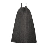 Lil Legs Denim Maxi Slip Dress - Black Wash