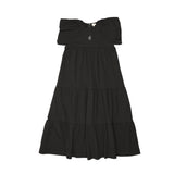Lil Legs Puff Sleeve Maxi - Black (Short Sleeve)