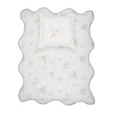 Peluche Floral Bamboo Filled Blanket + Pillow - Blue