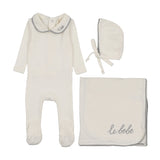 Lilette Le Bebe Pointelle Layette Set - Cream/Blue