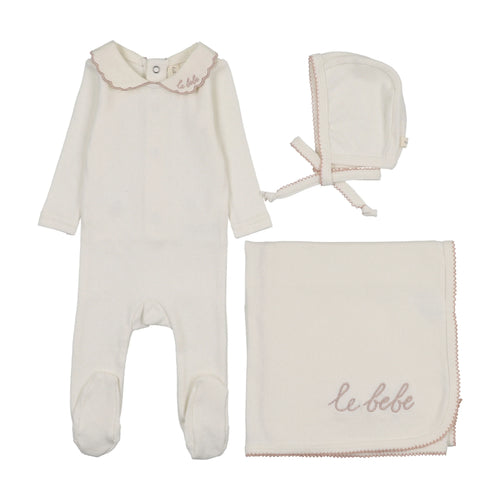 Lilette Le Bebe Pointelle Layette Set - Cream/Pink