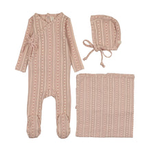 Load image into Gallery viewer, Lilette Linear Print Layette Set - Pale Pink